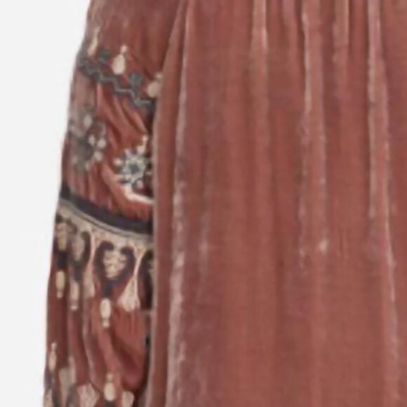 Johnny Was Eleni Embroidered Velvet Peasant Top - Picture 4 of 6